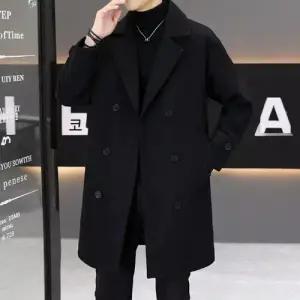 픽호샵 남성용 모직 가을 캐주얼 재킷 키작남 코트 칼라 정장 꾹3