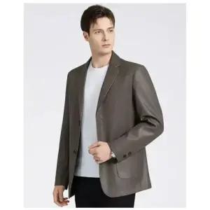 픽호샵 남자 캐주얼 가을 키작남 자켓 정장 칼라 염소가죽 가죽 재킷 꾹3