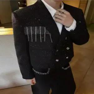 픽호샵 남친 봄 키작남 정장 재킷 안개꽃 코트 쇼트 클럽 바 공연복 상의 꾹1