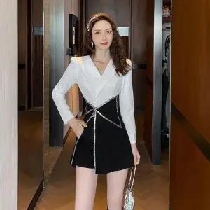 EAMT 스커트 미니 오피스룩 투피스 여자치마 브네넥카라 봄가을 긴팔 YJ3