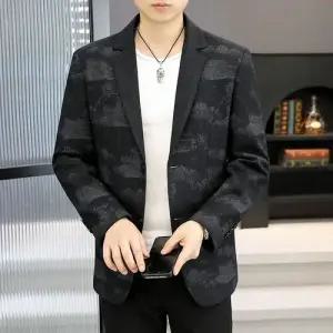 픽호샵 남성용 캐주얼 가을 상의 재킷 코트 키작남 투버튼 정장 꾹3