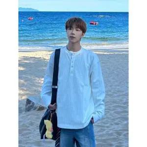 EAMT 남친 가을 이너 헨리넥 긴팔티셔츠 후드 YJ3