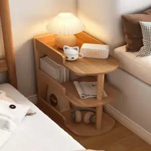 침대협탁 슬림침대협탁 침대협탁usb 미니침대협탁 이케아 서랍형 2단 철제 협탁 슬림한디자인 원목 라이트 블루
