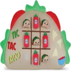 캠프 부대 등을 위한 크림 여름 게임 틱택 타코 15인치 플리스 액티비티 베개!