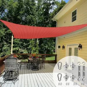 탕 선쉐이드 세일 12피트 x 16피트 직사각형 캐노피 하드웨어 키트 사각 쉐이드 천 UV 블록 야외 파티오