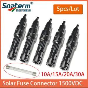 호환 5 개몫 솔라 퓨즈 10A 15A 20A 30A 1500V 솔라 PV 호환 DC 퓨즈 내부 방수 홀더 보호