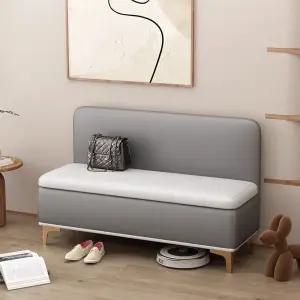 등받이 수납벤치 현관스툴 카페 100x45x40cm 매장 거실 대기 신발 짙은회색(수