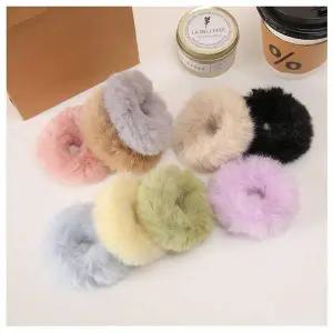 ToB 밍크 슈슈 퍼 곱창머리끈 밍크털곱창끈 솜사탕머리끈