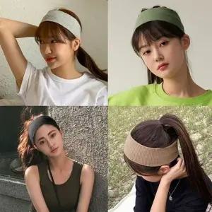 남녀 공용 스포츠 데일리 골지 니트 헤어밴드 터번 머리띠