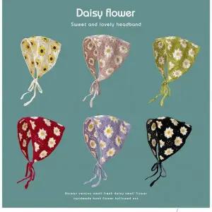 핸드메이드 코바늘 니트 헤어밴드 귀여운 스위트 밴딩 헤어밴드