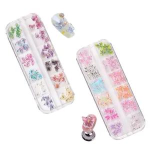 세트 네일아트 12컬러 나비네일파츠 오로라 러블리 네 네일파츠 나비파츠