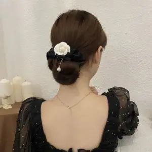 동백꽃 곱창 머리끈 헤어 밴드 헤어 타이 여성용 헤어 슈슈