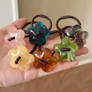 여성용 플라워 헤어 밴드 예쁜 고무줄 머리끈 똥머리 밴드 머리