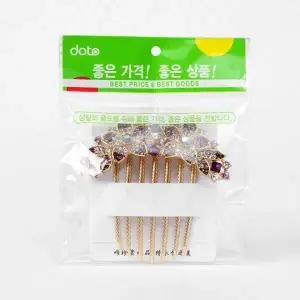 퍼플 컬러 뒷머리 꽂이 헤어 액세서리 여성용 머리핀 헤어 꾸밈