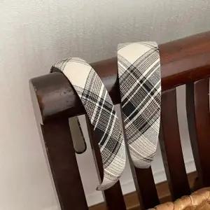 슬림 체크 헤어밴드 와이드 패턴 학생용 데일리 스쿨룩 헤어