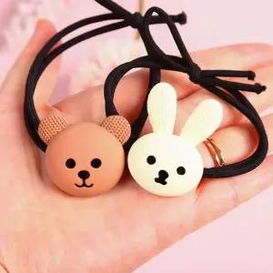 귀여운 곰돌이 토끼 캐릭터 헤어밴드 고무줄 스크런치 머리끈
