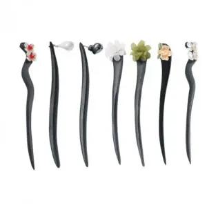 [골드스마일]나무 재질 비녀 머리장식 혼주용 헤어핀 한복 올림머리 뒤꽂이