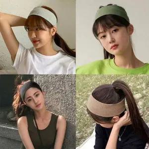 남녀 공용 스포츠 데일리 골지 니트 헤어밴드 터번 머리띠