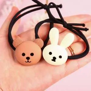 귀여운 곰돌이 토끼 캐릭터 헤어밴드 고무줄 스크런치 머리끈