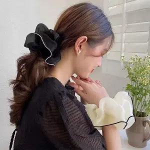 배색 라인 쉬폰 곱창 밴드 헤어밴드 머리끈 헤어슈슈 여자아이