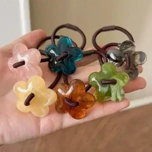 여성용 플라워 헤어 밴드 예쁜 고무줄 머리끈 똥머리 밴드 머리