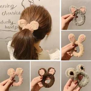 동물 캐릭터 뽀글이 폼폼 헤어밴드 토끼 고양이 곰돌이 머리끈