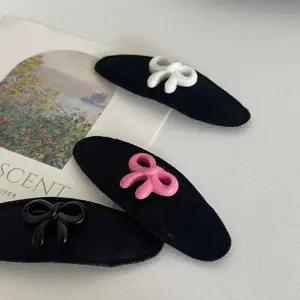 미니 새틴 아크릴 리본 헤어핀 발레 스타일 Y2K 앞머리 옆머리