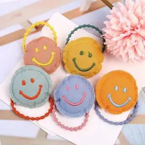 봉제 스마일 인형 머리끈 헤어밴드 똥머리 여성 스크런치 고무줄