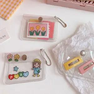 투명 PVC 플라스틱 카드 케이스 지갑 슬림 디자인 휴대용 카드