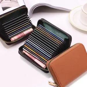 가죽 지퍼형 소가죽 카드지갑 미니 반지갑 명함 포켓 지폐 수납