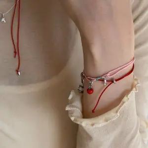 토마토 사과 조절 가능한 소원 팔찌 남녀공용 유니크 아메카지