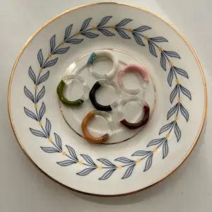 물결 무늬 그라데이션 청량 아크릴 컬러 반지 링 데일리 우정 심플