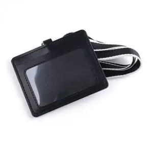 가로형 목걸이 카드지갑 블랙 명함 케이스 카드홀더 명찰 목걸이형