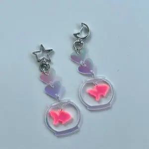 아크릴 오로라 금붕어 별 달 천사 귀걸이 가방고리 아쿠아리움