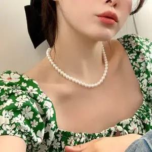 사랑스러운 캐주얼 진주 레이어드 목걸이 데이트 포인트 쥬얼리