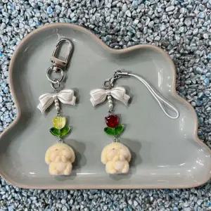 토끼 모양 튤립 진주 장식 동물 애니멀 벨벳 후로킹 귀여운 가방