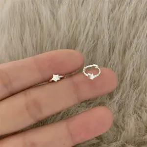 별 모양 실버 원터치 귀걸이 데일리 포인트 Y2K 학교용 미니 쁘띠