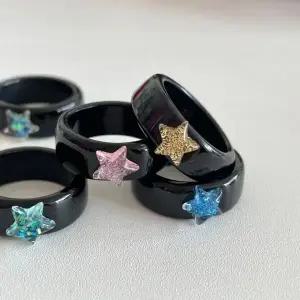 Y2K 아크릴 투명 물결 미니 반지 링 여름 청량 컬러 오목 포인트