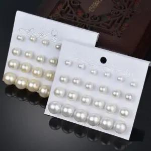 진주 귀걸이 12쌍 기본 심플 이어링 데일리 면접용 클래식 진주