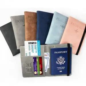 여권 지갑 여행용 멀티포켓 케이스 가죽 휴대폰 수납 가족 여권