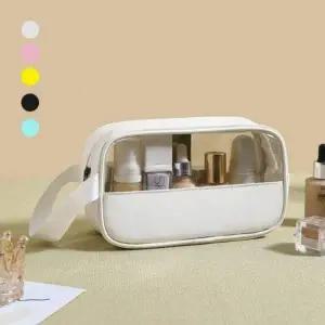 PU 인조가죽 메이크업 파우치 여행용 세면 가방 휴대용 소형 워시백