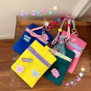 브로치 장식 목걸이 카드 수납 미니 크로스백 핸드폰 케이스 동전