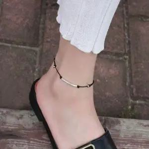 여름 간결한 로프 발찌 레드 실버 조합 데일리 사랑스러운 발찌