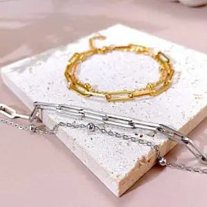 레이어드 두줄 팔찌 스테인리스 악세서리 기념일 선물 쥬얼리