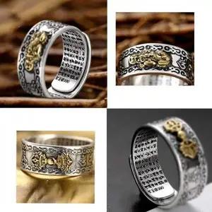 은빛 반지 재물운 행운의 금강저 비휴용 육자진언 반야심경 남녀