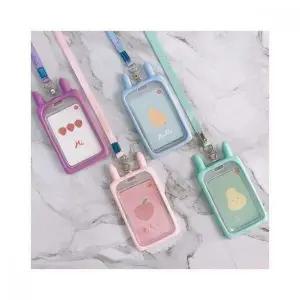 귀여운 토끼 모양 실리콘 카드지갑 휴대용 카드케이스 학생용