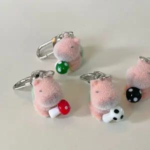 [셀러에이드]버섯 카피바라 동물 모형 후로킹 벨벳 귀여운 목걸이 가방