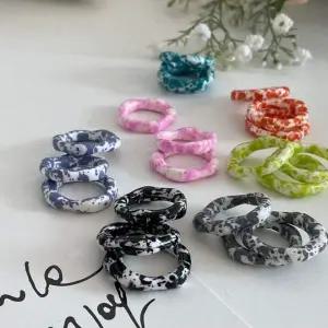 도트 패턴 아크릴 레이어드 반지 데일리 포인트 액세서리 플리마켓