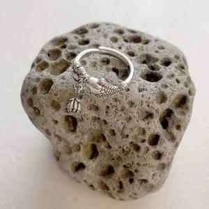 연꽃 모양 잉어 장식 반지 불교 운세 금전 재물 사업 합격 풍수