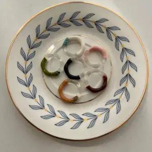 물결 무늬 그라데이션 청량 아크릴 컬러 반지 링 데일리 우정 심플